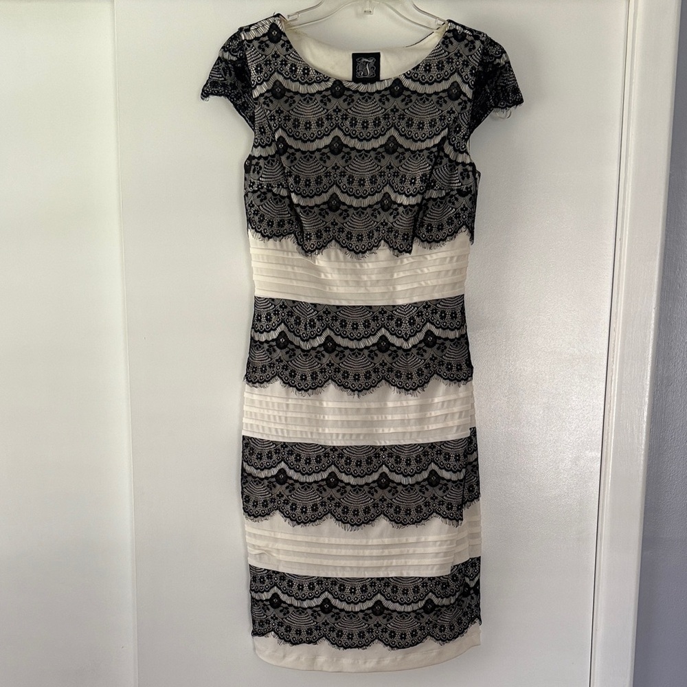 Jax Black Lace Overlay Midi Dress